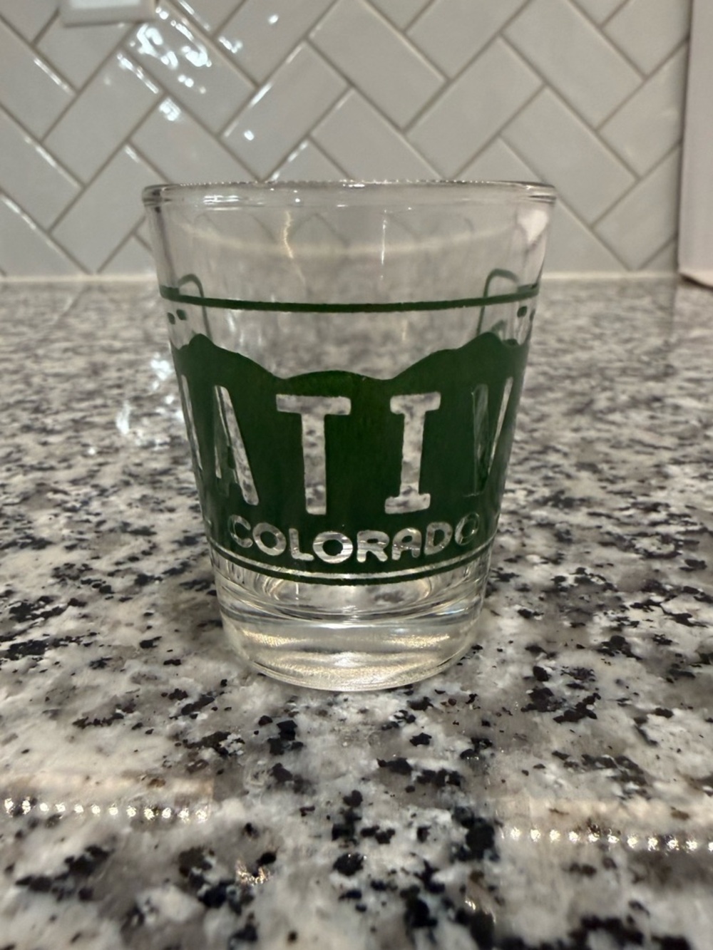Colorado Native License Plate Theme Shot Glass